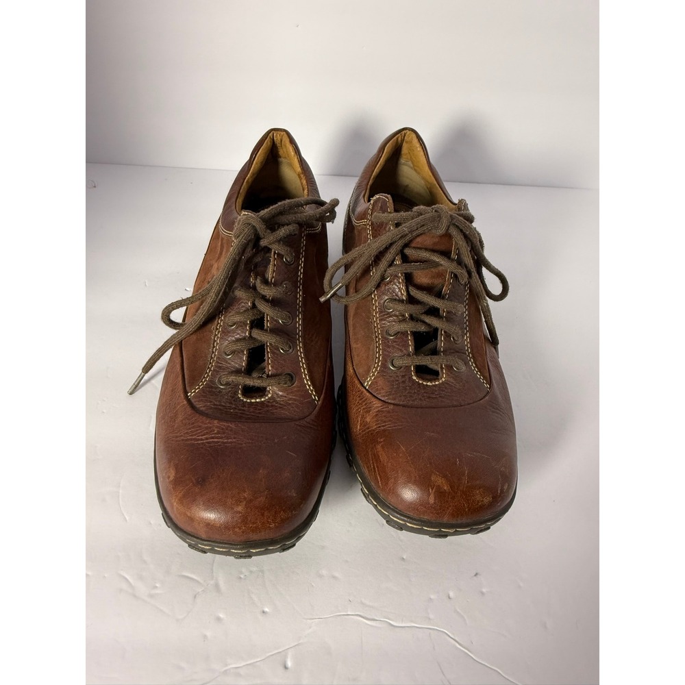 Born Mens Brown Leather Handcrafted Comfort Oxford Lace Up Shoes Lug Sole 11.5 M